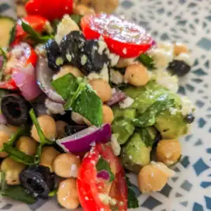 THE BEST CHICKPEA FETA SUMMER SALAD With Avocado