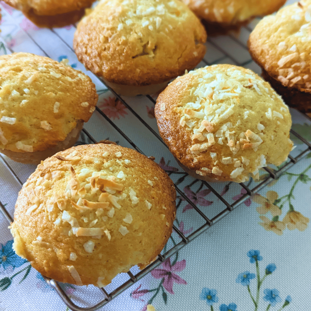 buttermilk peach coconut bakery style muffins