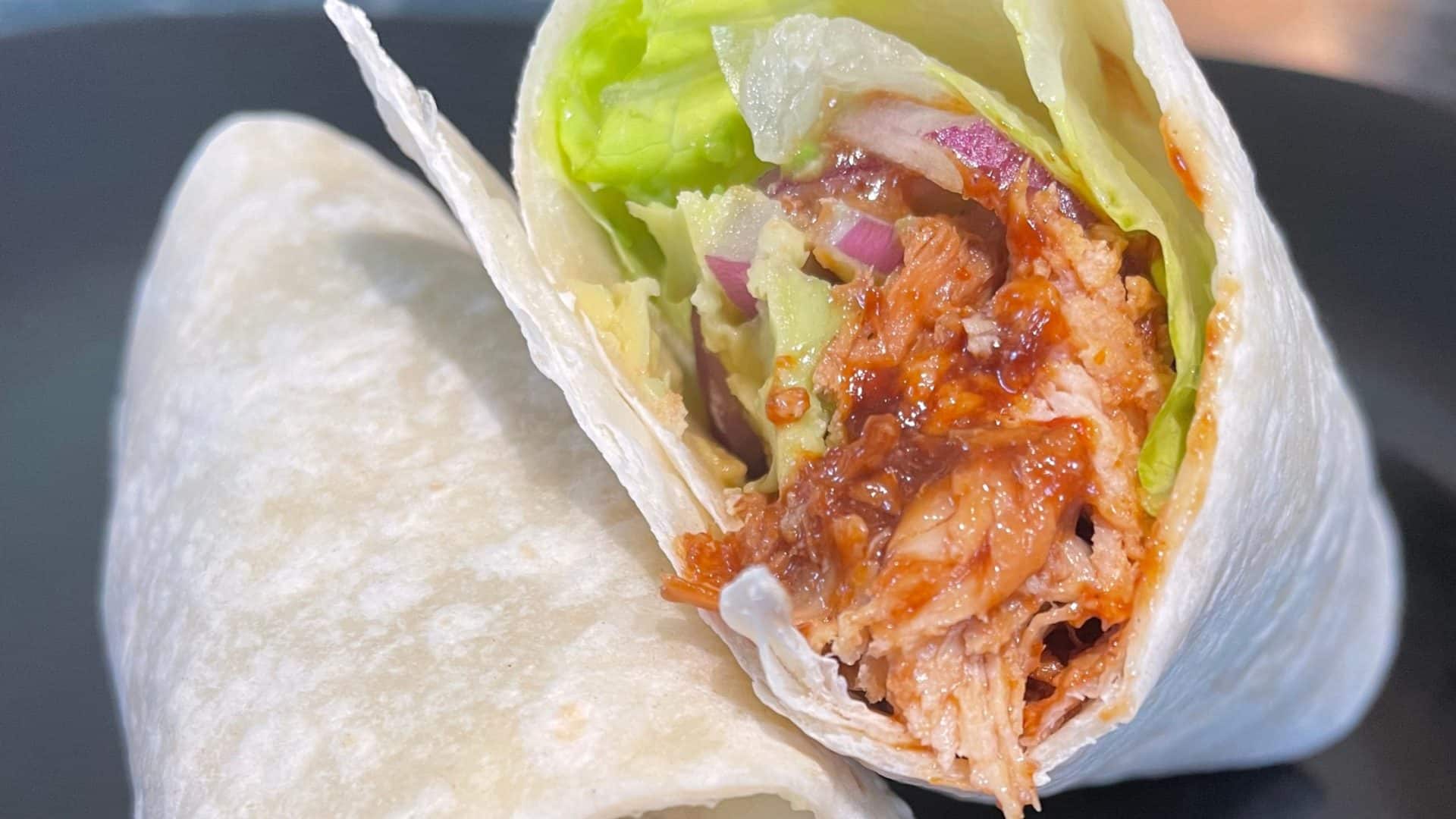 crockpot bbq chicken wraps (1)