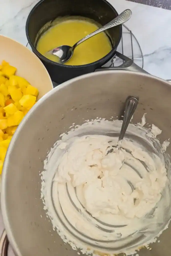ready to mix orange cream into whipped cream