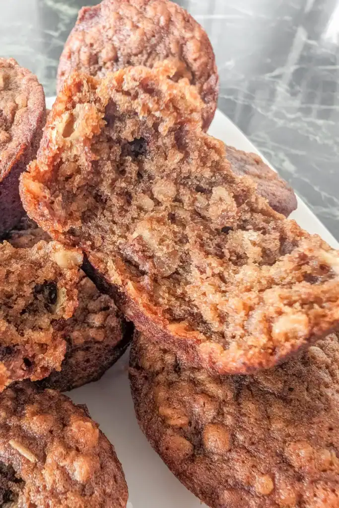 Coffee Banana Oatmeal Muffins With Chocolate Chunks