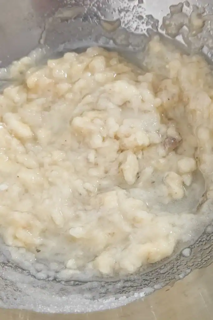 blended banana sugar oil