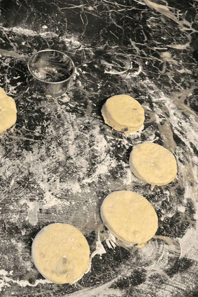 cut scones out with biscuit cutter