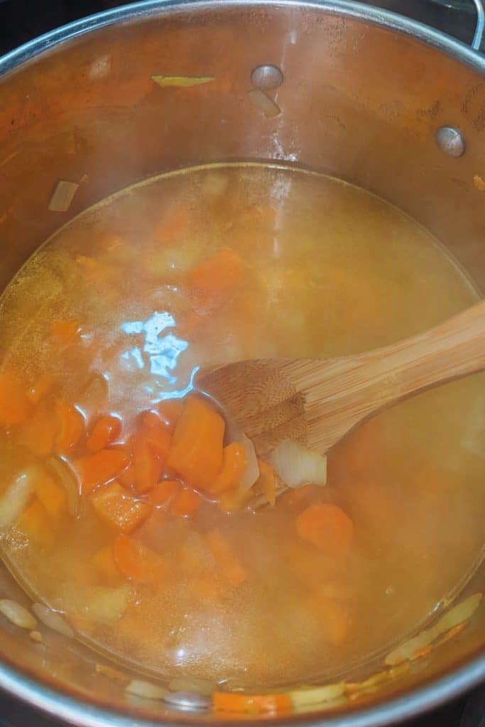 cooked carrots in soup