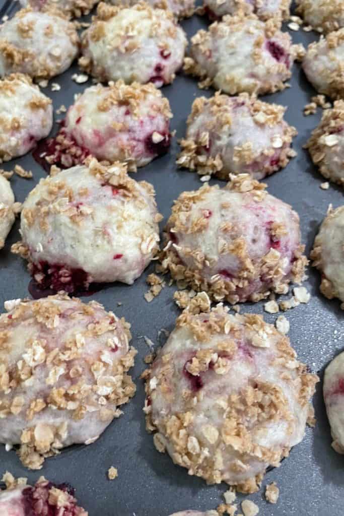 fully baked mini raspberry muffins