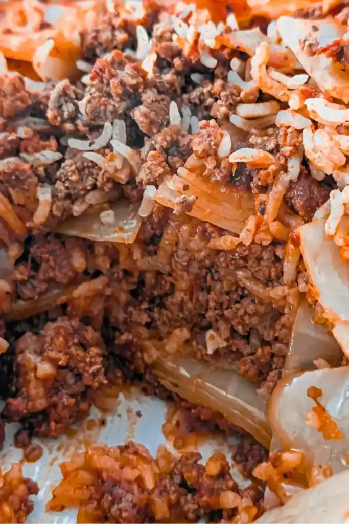 in the lazy cabbage roll casserole