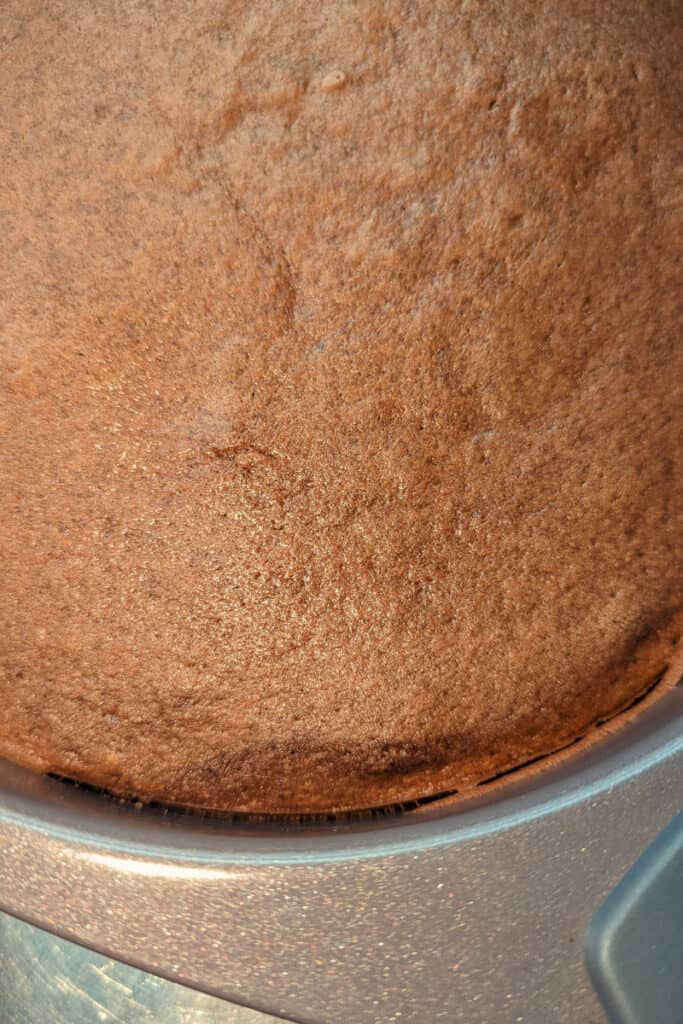 baked fudge cake layer