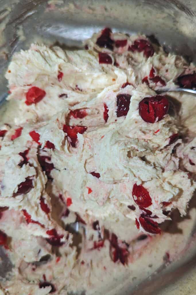 the finished cranberry walnut butter buttercream