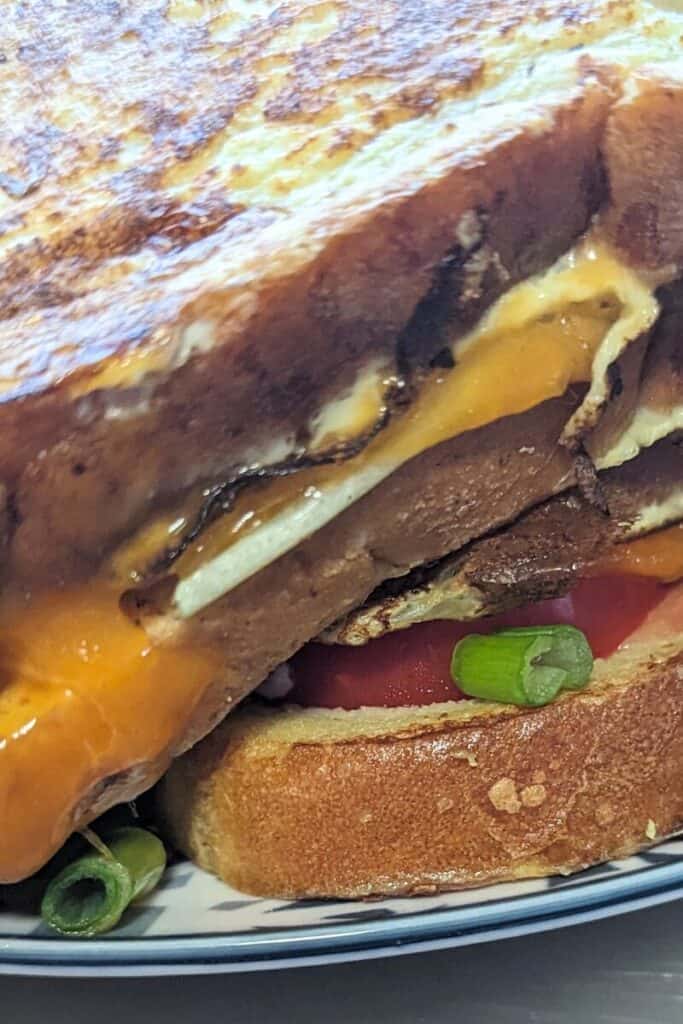 put top slice of sourdough on bread and toast more (2)