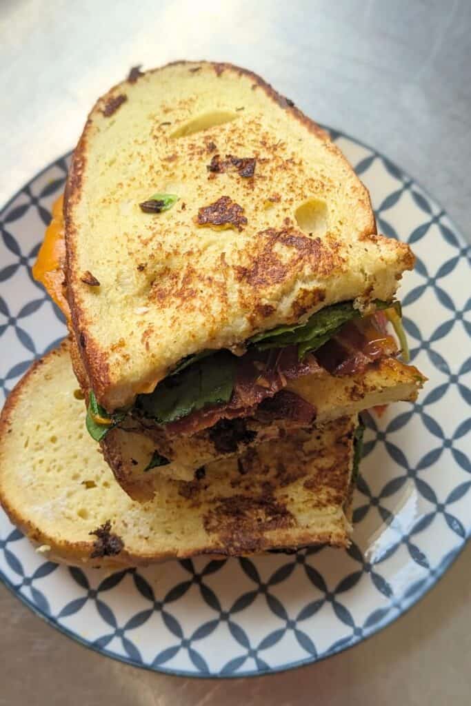 put top slice of sourdough on bread and toast more (3)