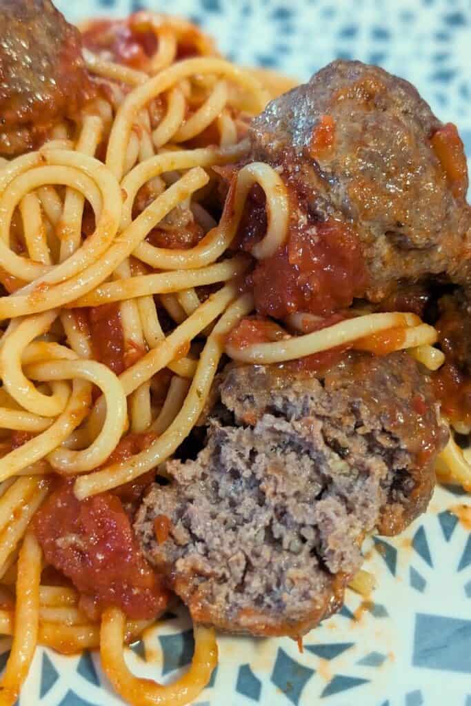 inside the baked meatballs