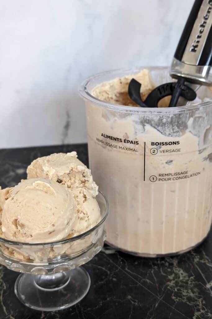 maple walnut ice cream with pint and ice cream scoop