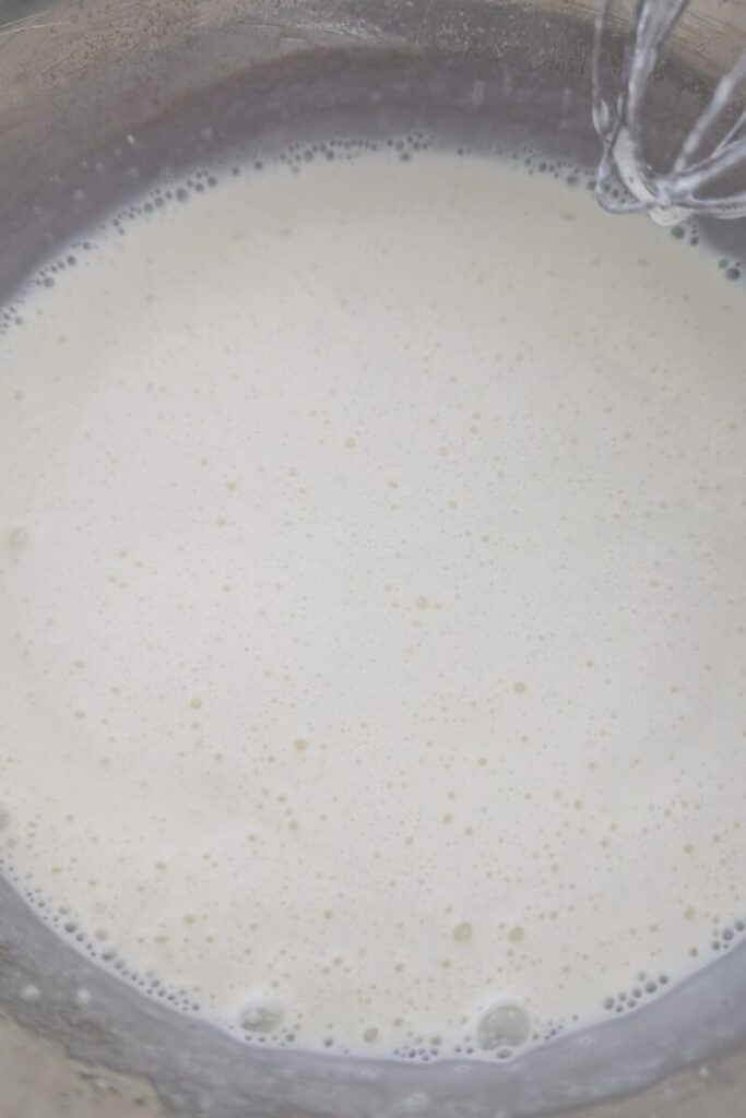 added cream and milk to ice cream base