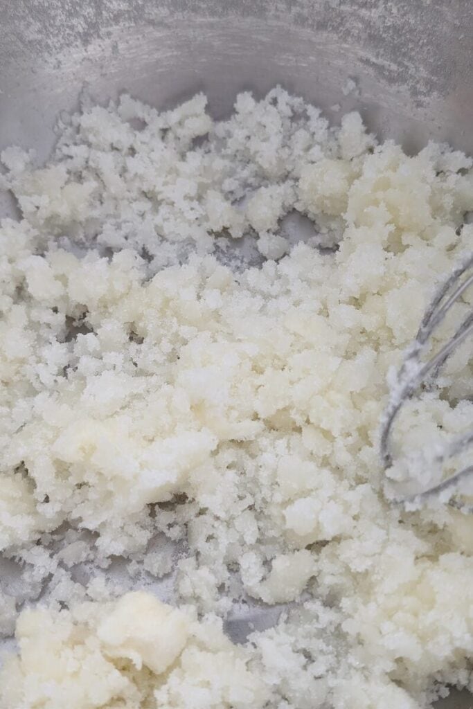 blending cream cheese and sugar
