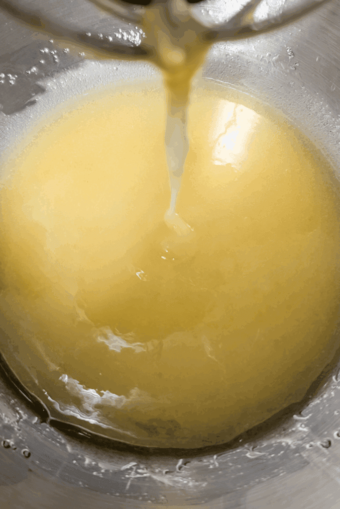 the creamed egg and oil for rhubarb muffin batter