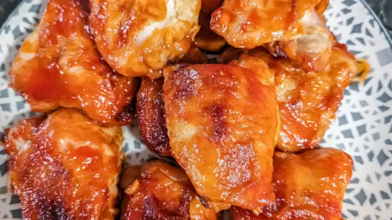 Honey Sriracha BBQ Sauced Air Fryer Chicken Thighs