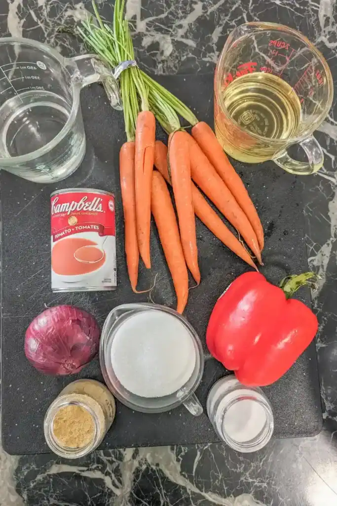 gather ingredients for the copper penny salad