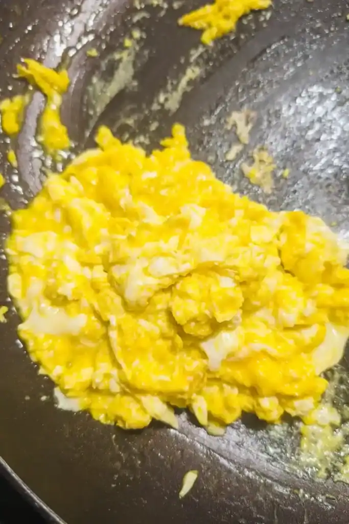 just cooked scrambled eggs