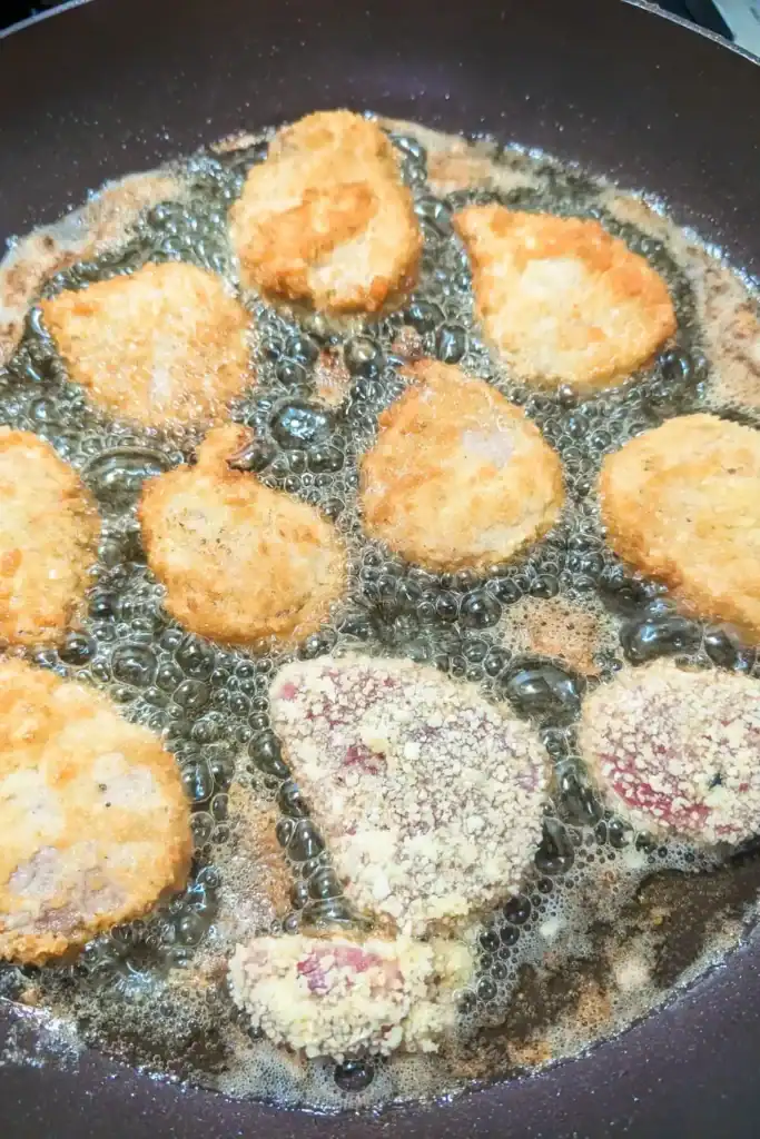 the first flip of pork medallions