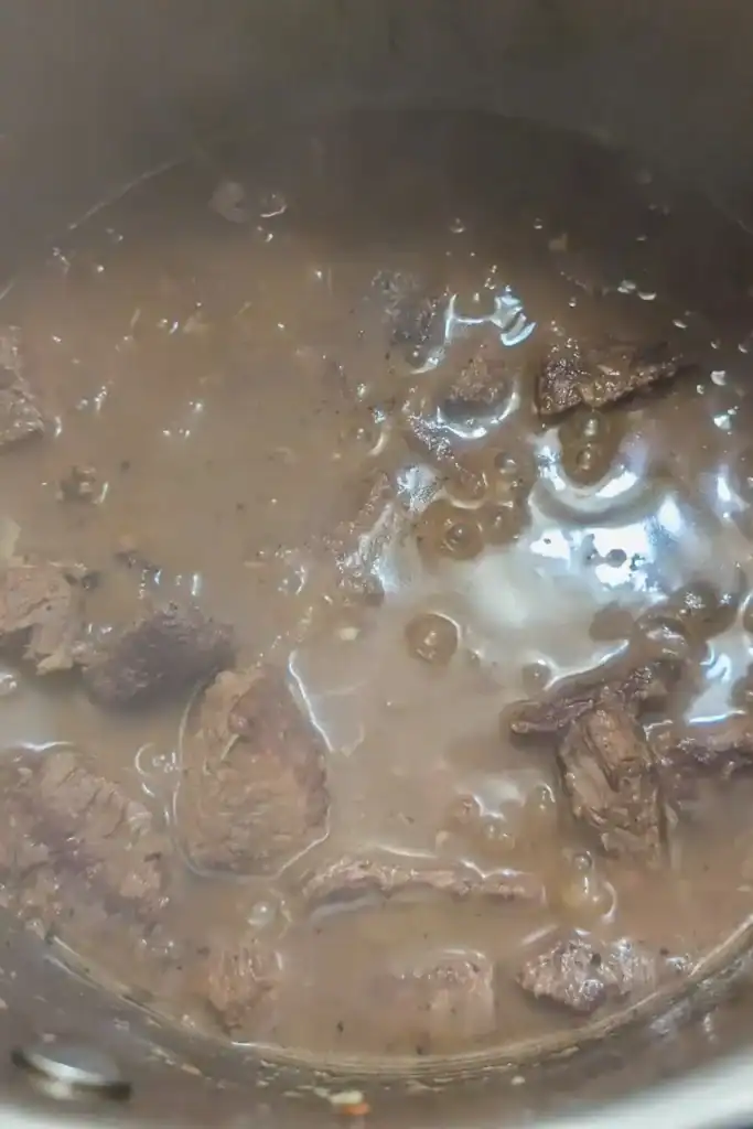 stewing process of beef