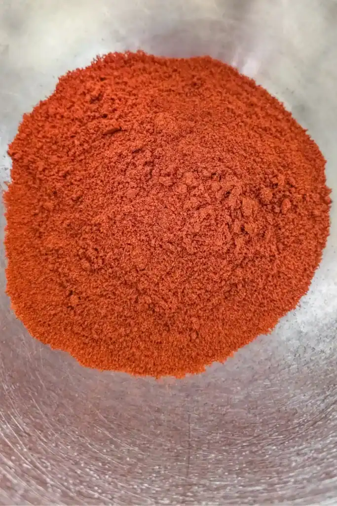 paprika for dry rub in mixing bowl