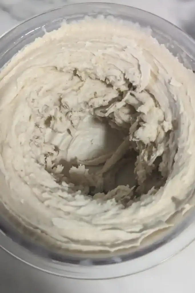 after the respin with added milk the banana ice cream is smooth and creamy