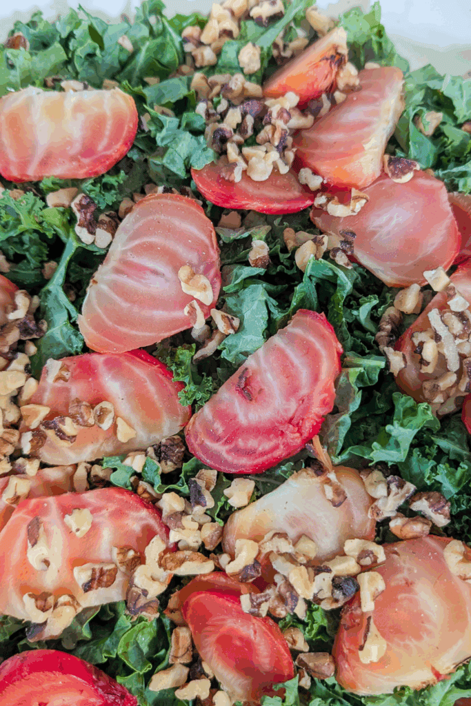 adding walnuts to beets and kale