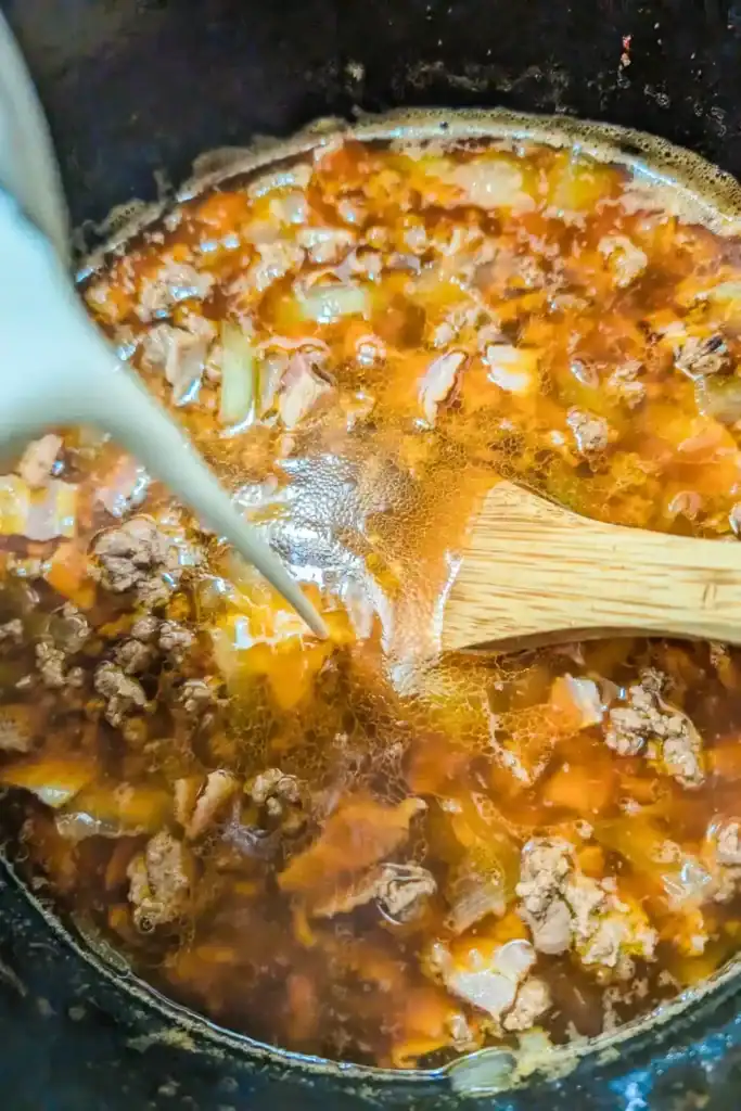 adding the heavy cream