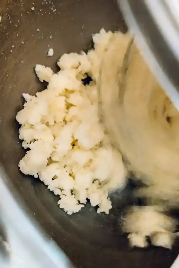 creamed butter and sugar in mixing bowl