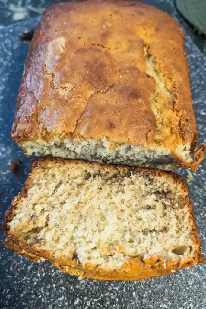 inside Golden Banana Bread With Walnuts