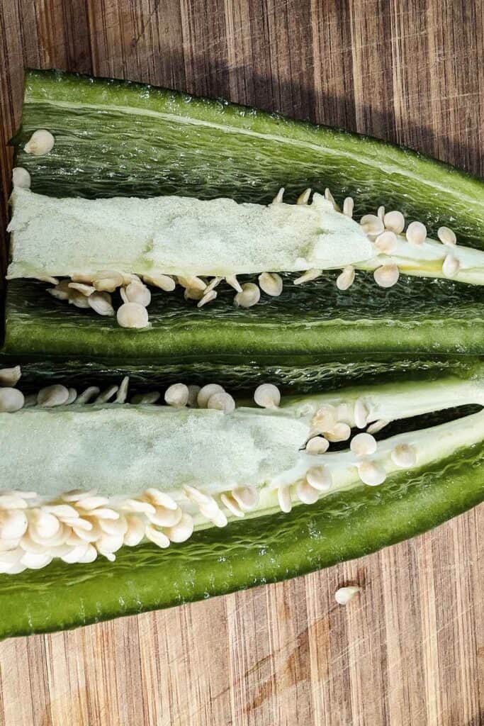 inside the opened jalapeno pepper