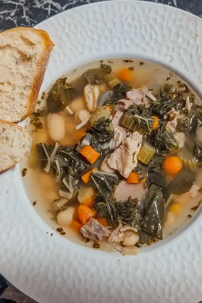 soup with crusty bread for dinner