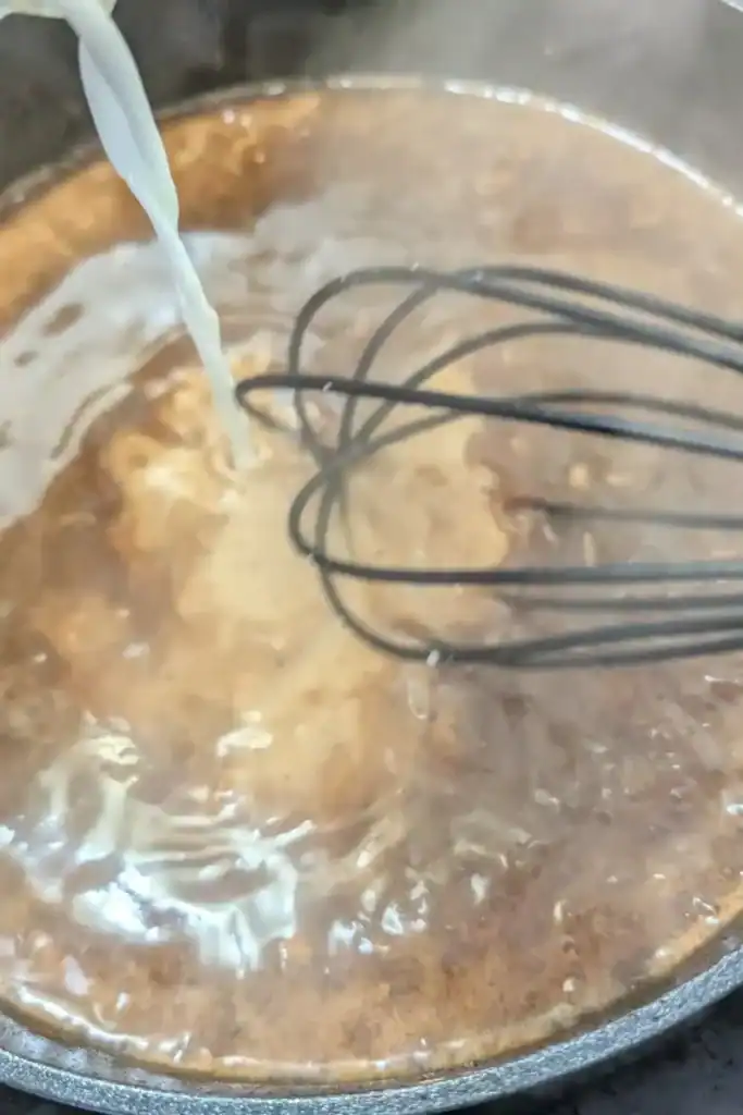 adding the cornstarch slurry