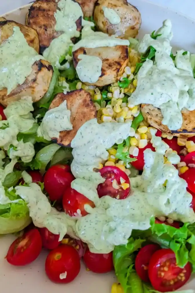 cover in green goddess dressing