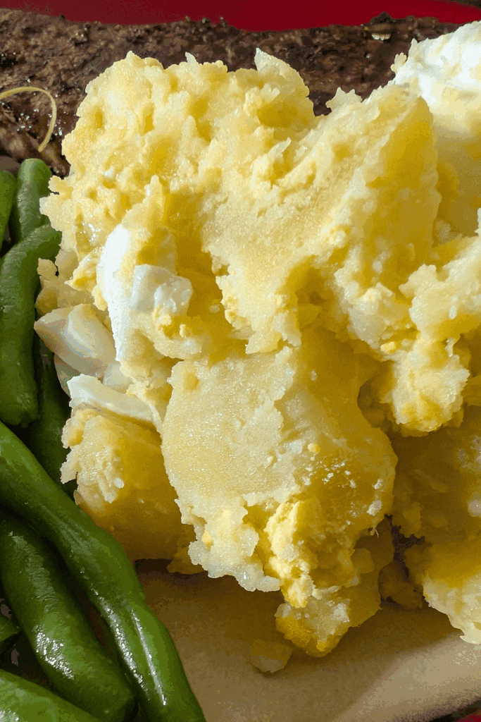 serving the potato salad