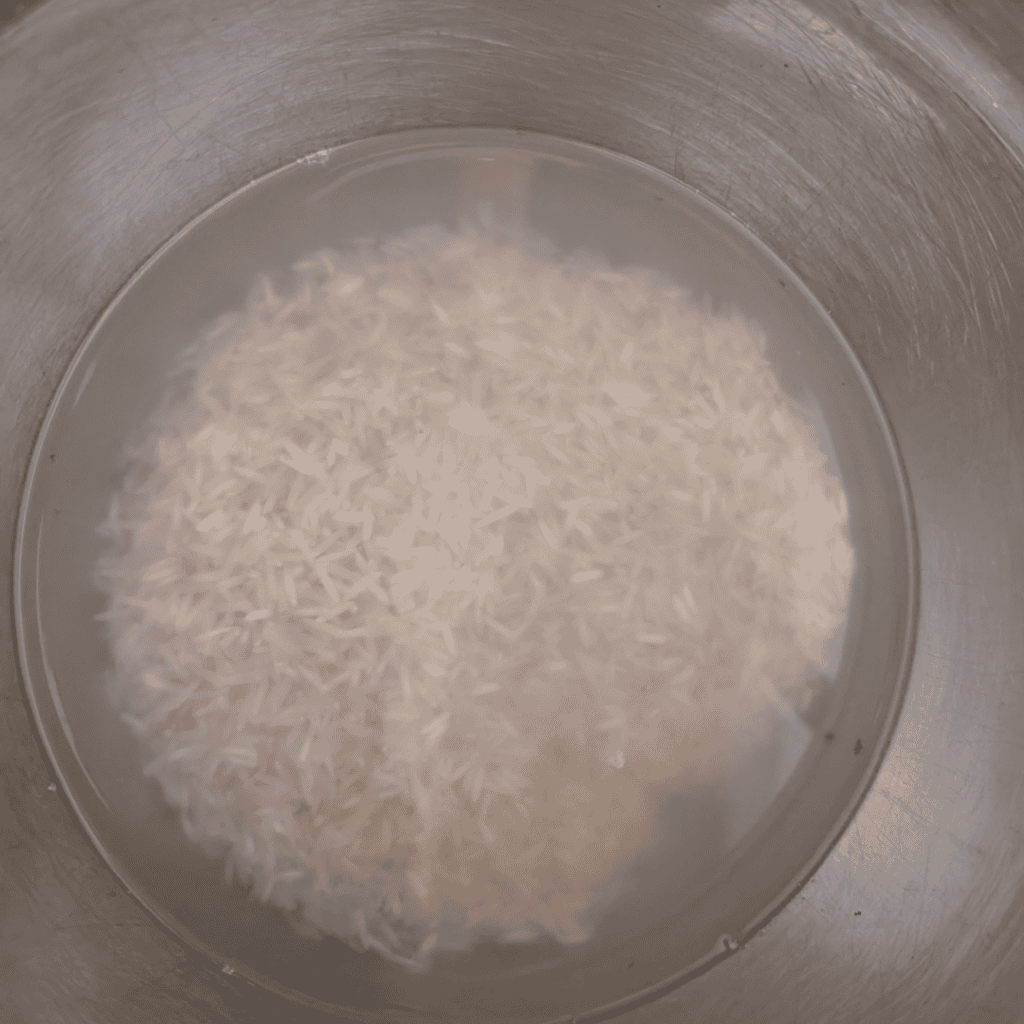 Freshly steamed white rice in a bowl, ready to serve or cook further.