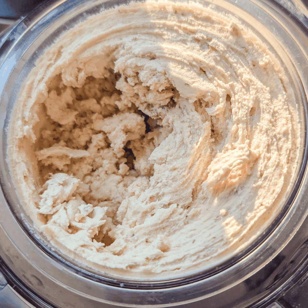 Delicious homemade cookie dough ready for baking or eating as a treat.