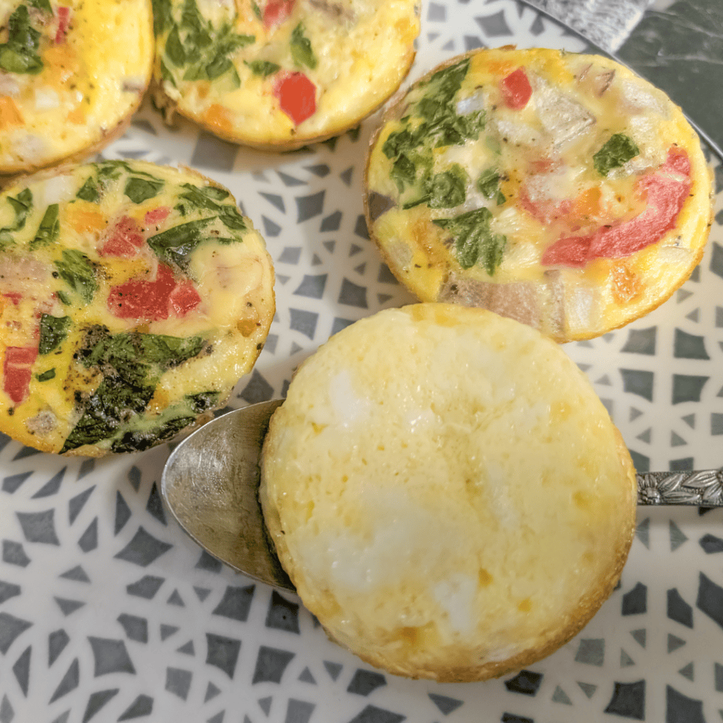 Delicious vegetable mini frittatas cooked in a muffin tin, perfect for breakfast or brunch.