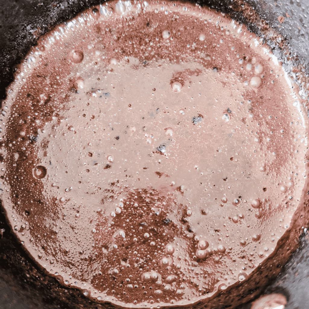 the cooled cocoa powder half and half cream mixture for ice cream base