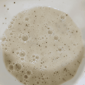 lime dressing with black specks, ready for cooking or baking.