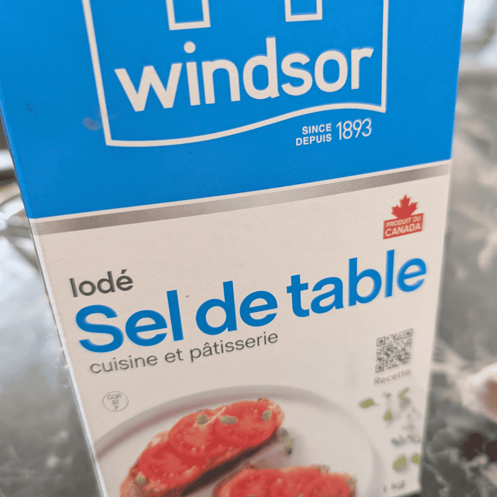 Windsor table salt package for cooking and baking.
