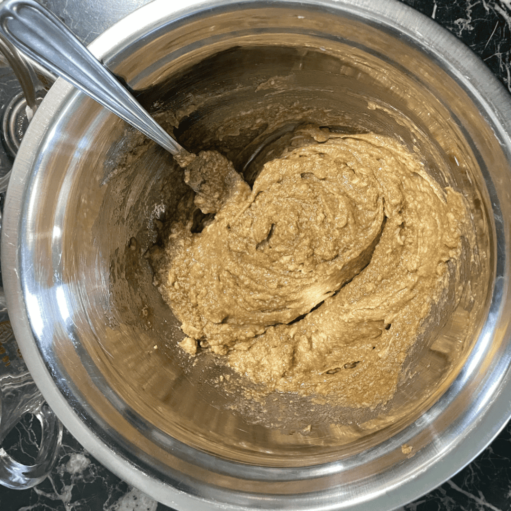 the creamed butter sugar mixture