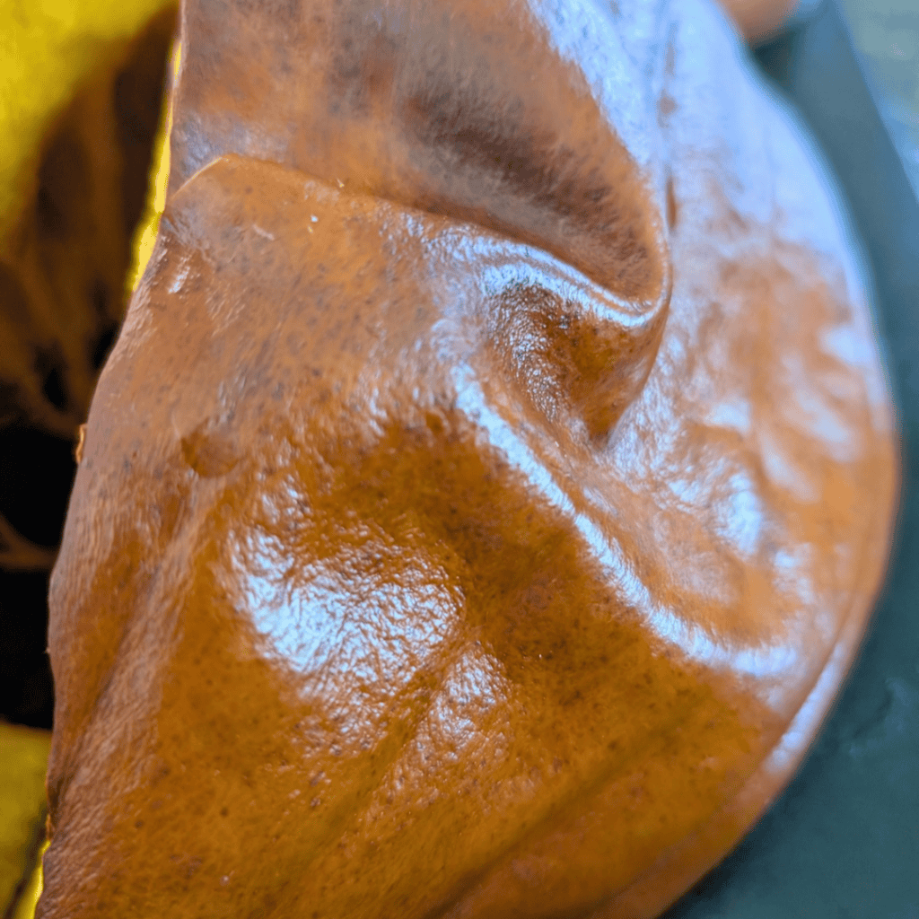 example of whole roast pumpkin skin bubbling after cooking
