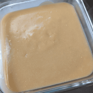 old fashioned mayonnaise in glass dish cooling