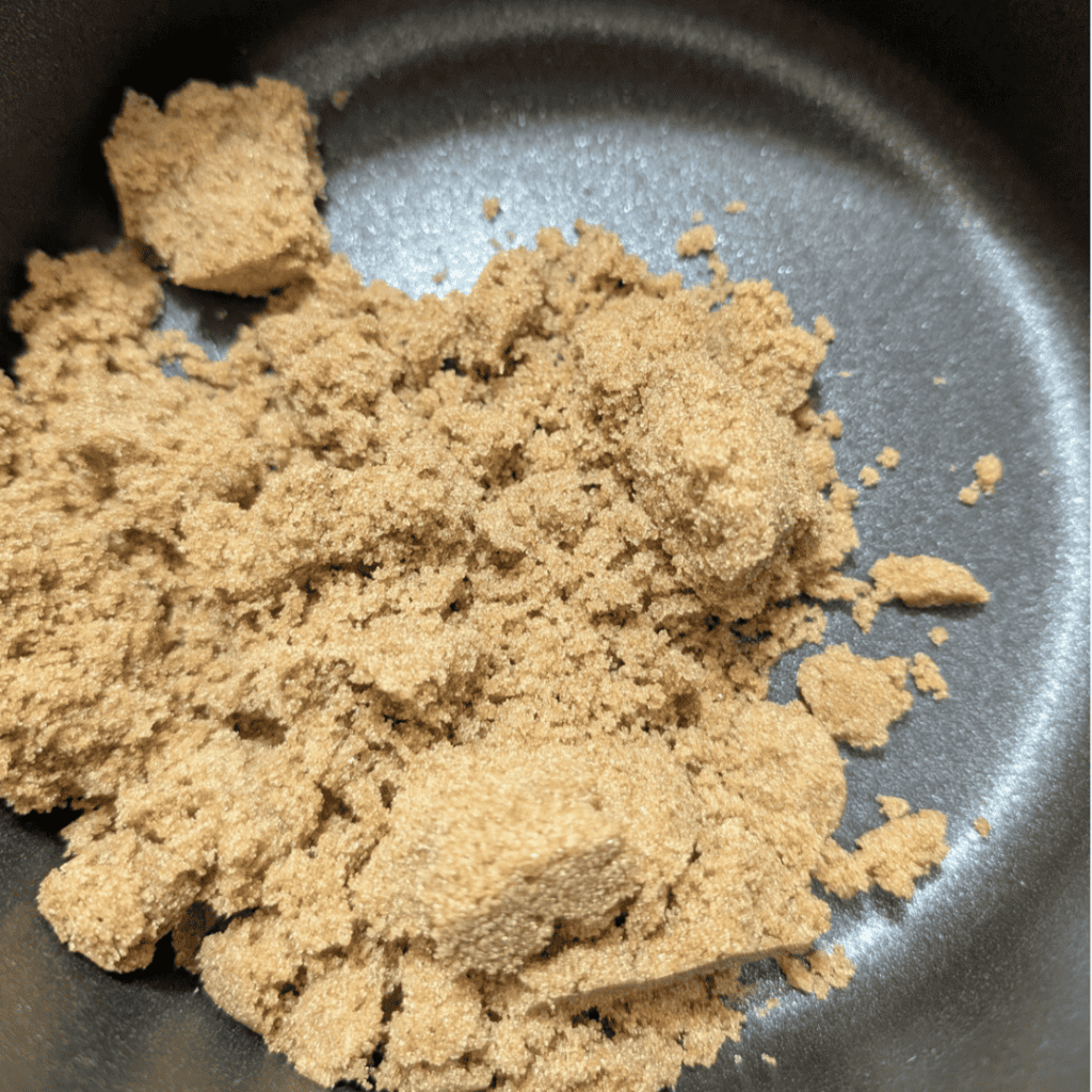 brown sugar in saucepan