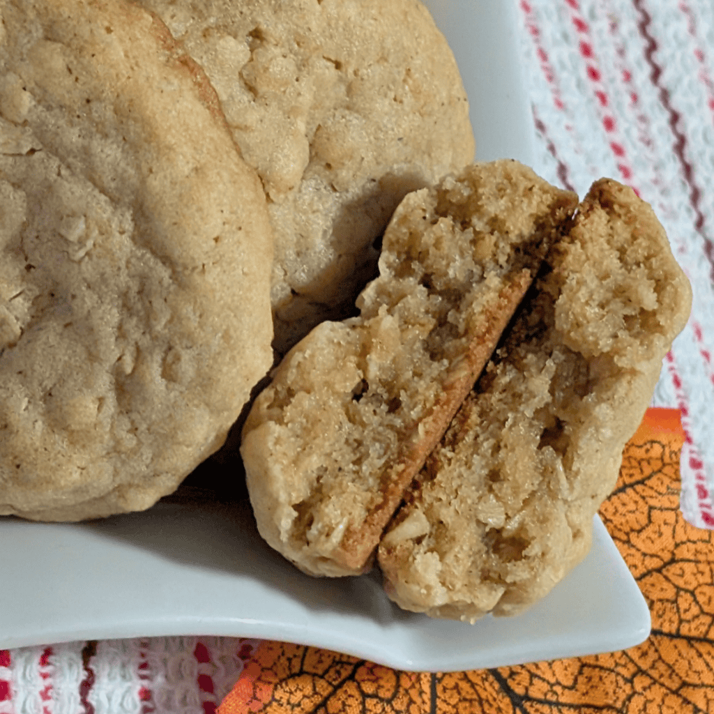 inside soft thick maple oat cookies