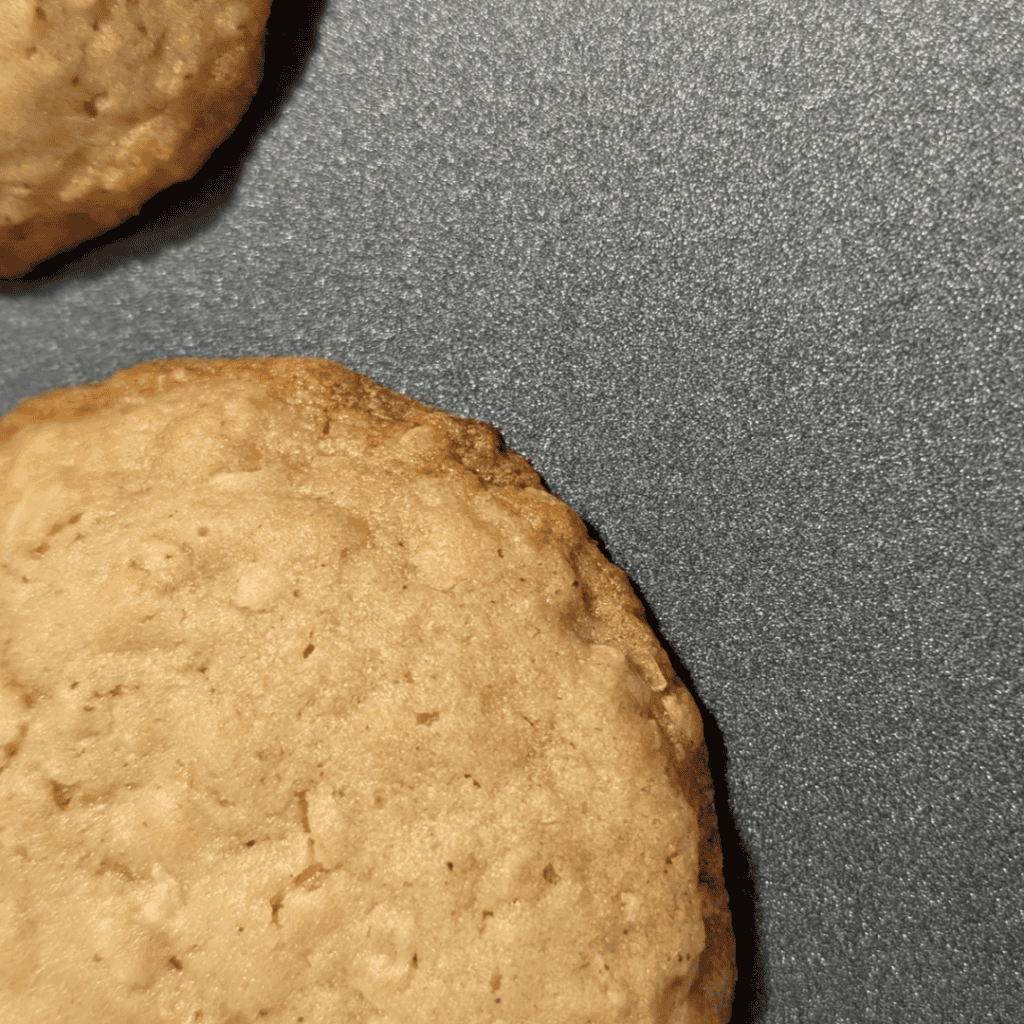 look for golden edges maple oat cookie top