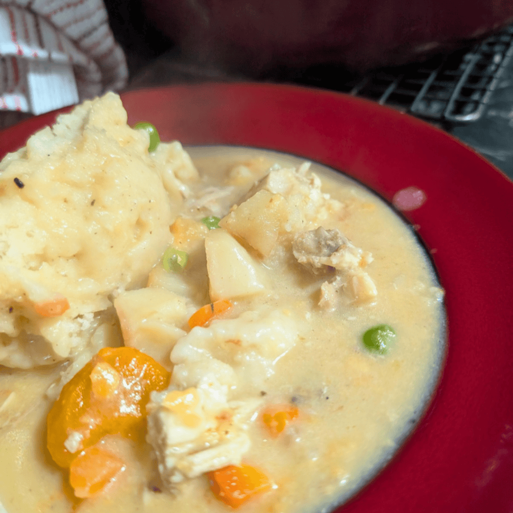 plated turkey and dumplings