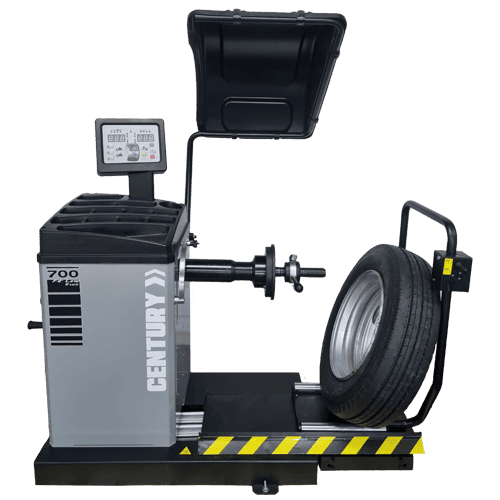 Wheel balancer for truck, bus and car with wheel lift