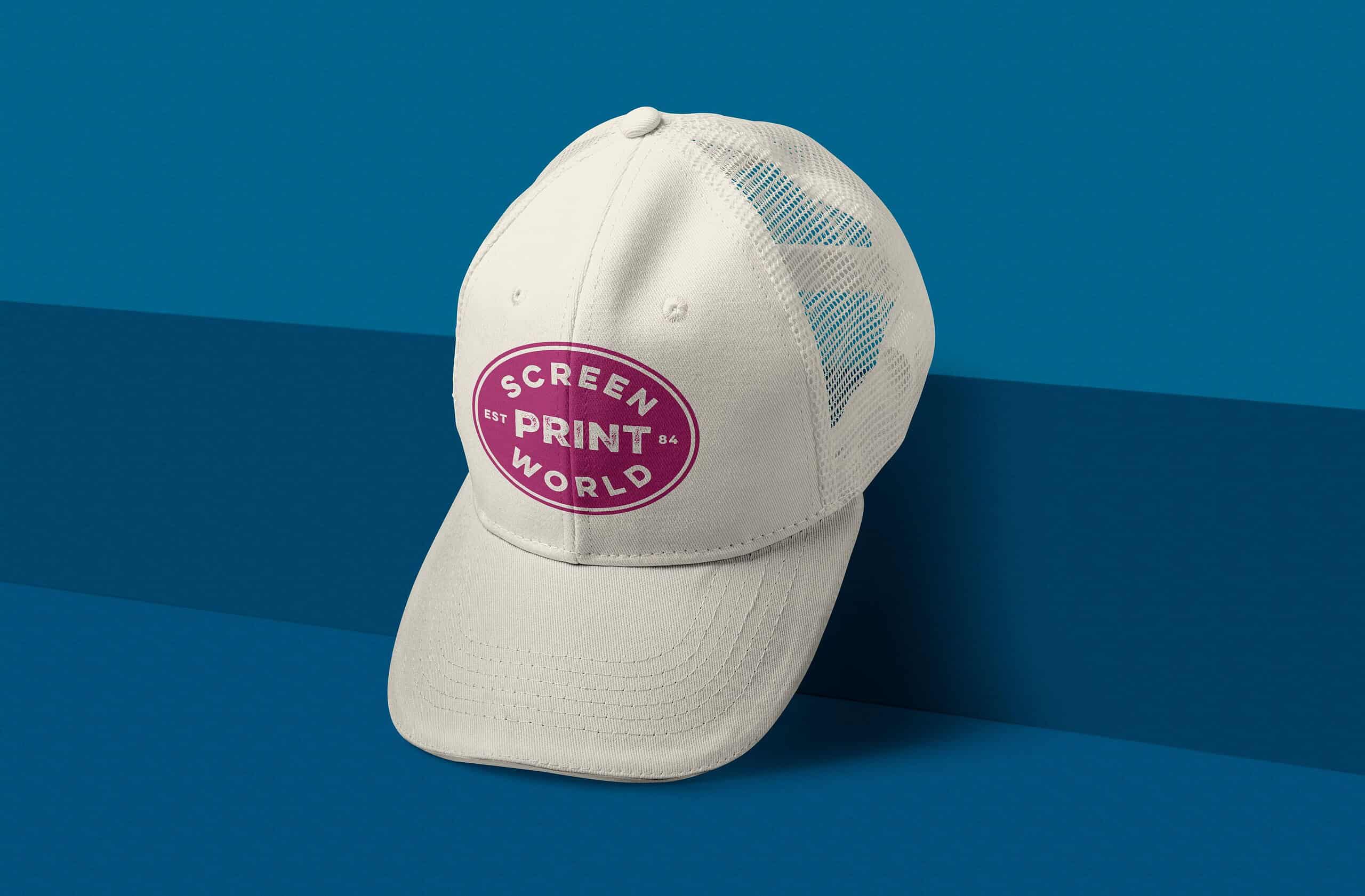 Screen Print World Logo Hat Mockup